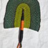 handmade fan green fan orange fan bolga fan straw fans woven handwoven hand held fans wholesale